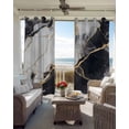 thumbnail image 4 of Marble Black Blackout Curtains 84 Inches Long for Bedroom, Abstract Gold White Brick Stone Motif Thermal Insulated Room Darkening Black Out Window Curtain Panels Grommet Drapes for Living Room, 4 of 8