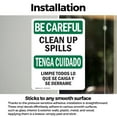 thumbnail image 3 of (2 Pack) Clean Up Spills Bilingual OSHA Be Careful Sign 5 Inch X 7 Inch Vinyl Label Decal Sticker Weather Resistant, UV Protected for Workplace, Business, and Construction Site, Made in, 3 of 7