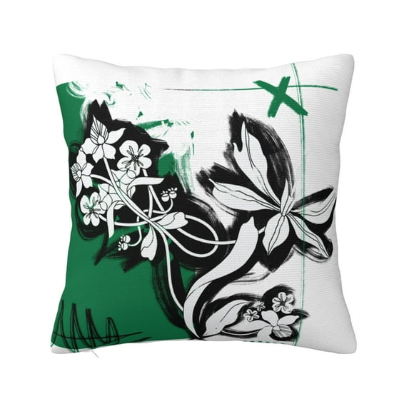 ZICANCN Decorative Throw Pillow Covers , Graffiti Flowers Couch Sofa Decorative Knit Pillow Covers for Living Room Farmhouse 12"x12"
