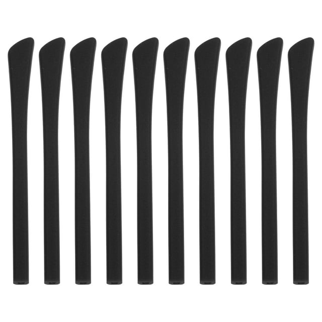 Consejos para patillas de gafas Unique Bargains 5 pares, patrón de agujero cuadrado de cabeza plana, ganchos para orejas antideslizantes 2.72"x0.27" negro