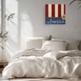 thumbnail image 3 of Canvas Print Wall Art Oil Paintings Stripes Sunflower USA Flag Picture Prints Artwork for Living Room Kitchen Bathroom Bedroom,Stretched and Framed Ready to Hang,4th of July Farmhouse Wood Grain, 3 of 9