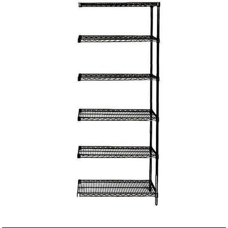 

14 Deep x 48 Wide x 74 High 6 Tier Black Add-On Shelving Unit