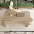 thumbnail image 4 of 42" Lift Top Coffee Table with Hidden Storage, Wooden Center Table with Silent Hydraulic Lift, Curved Safety Corners Small Coffee Table for Living Room, Apartment, Antique Natural, 4 of 9