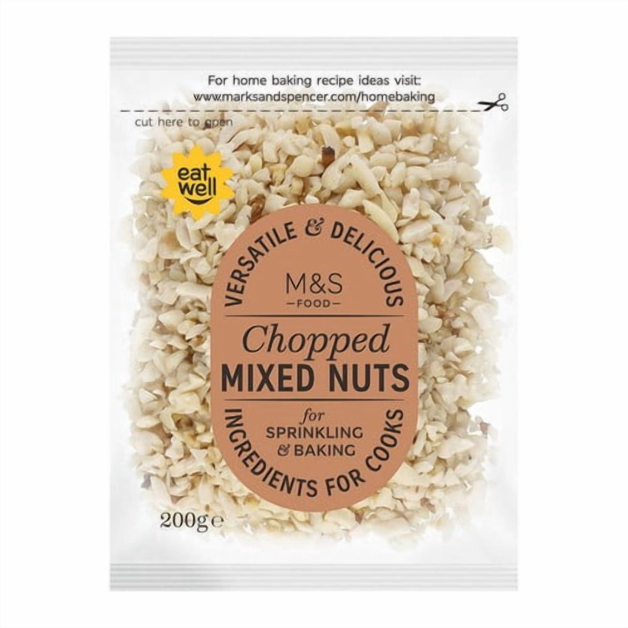M&S Chopped Mixed Nuts 200g, British Import (Pack of 3)