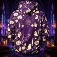 thumbnail image 3 of YNGKMEA All Hallows Eve Long Sleeve Mens Hoodies Halloween Party Sweater Party Sweatshirts Halloween Pumpkin Print Tops Dark Purple S, 3 of 3