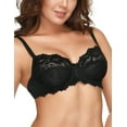 thumbnail image 2 of Wingslove Women's Full Coverage Floral Lace Balconette Underwire Demi Bra, 2 of 6