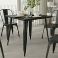 thumbnail image 3 of Merrick Lane 31.75" Square Metal Dining Table for Indoor and Outdoor Use in Black, 3 of 8