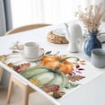 thumbnail image 3 of Thanksgiving Placemats Set of 6 Fall Green Orange Pumpkin Eucalyptus Leaves Heat Insulated Linen Place Mats, Washable Stain-Proof Table Mats for Dining Tables Holiday Decor 13x19inch, 3 of 9