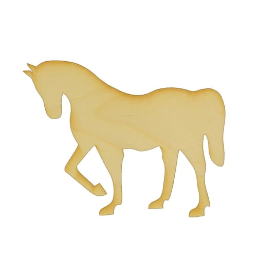 Package of 10, Small 4. 5" X 3. 5" 1/4" Baltic Birch Plywood Horse Wood Cutout For Art & Craft Project, Made in USA