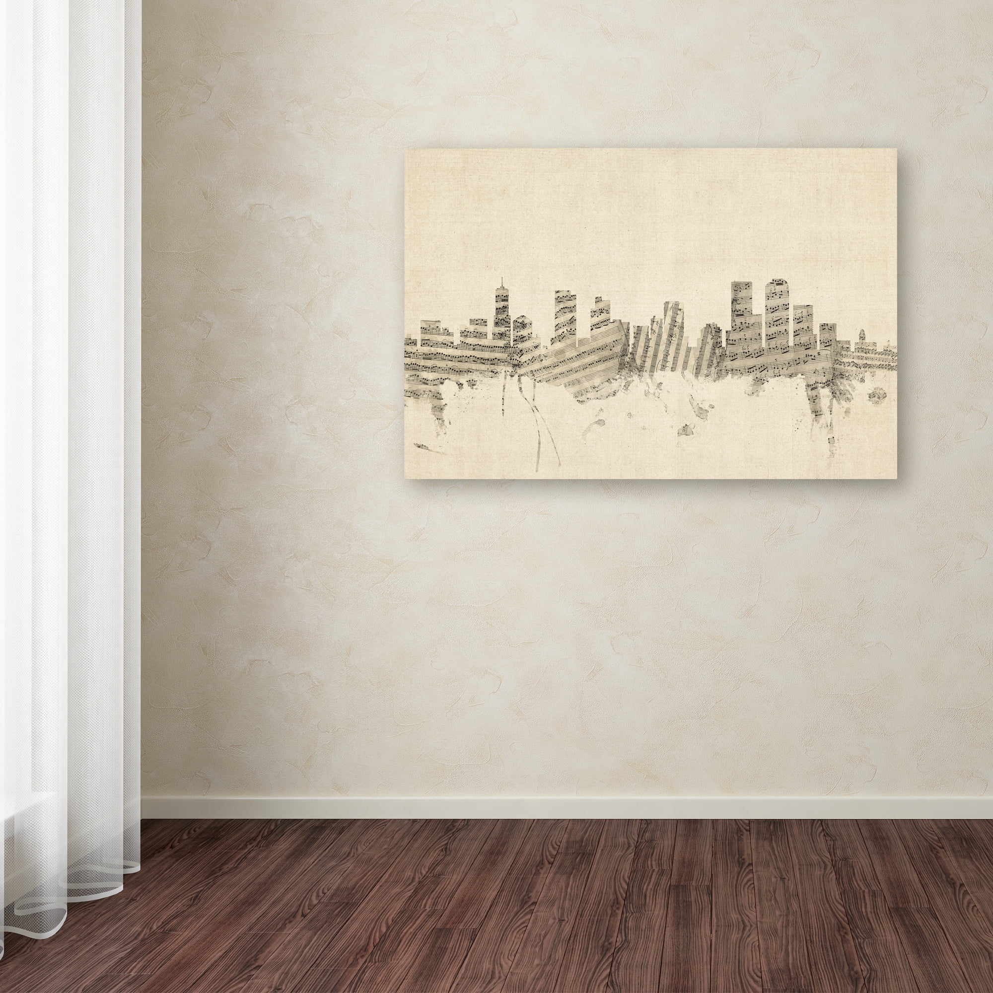 Trademark Fine Art "Denver Colorado Skyline Sheet Music" Canvas Art by Michael Tompsett