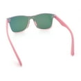 thumbnail image 7 of Hipster Color Mirror Inset Shield Lens Horn Rim Retro Plastic Sunglasses Clear Pink - Pink Mirror, 7 of 7
