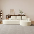 thumbnail image 2 of Eyisean 108.5" Chenille Upholstered Corner Sofa with Right Chaise, 3-Seater L Shaped Modular Couch with Pillow, No Assembly Required, Comfy Boneless Sofa for Living Room/Bedroom, 2 of 10