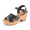 Black, variant on Cushionaire Women's Rosie Cork Wedge Sandal Memory Foam