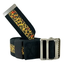 Transfer & Walking Gait Belt with Metal Buckle and Belt Loop Holder for Caregiver, Nurse, Therapist, etc. (72 x 2 (Leopard Print))