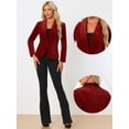 thumbnail image 2 of DARING DIVA Women's Velvet Office Coat Solid Shawl Collar Blazer S Red, 2 of 6