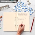 Blue Flower Pattern A5 Notebook Refillable 60 Sheets Detachable Ring ...