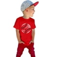 thumbnail image 5 of TIREOW Girls Oversized Baseball Print T-Shirts Kids Cute Print Short Sleeved Athletic Tee Shirt Teen Preppy Loose Blouse ﻿ (Red, 3-4 Years), 5 of 7