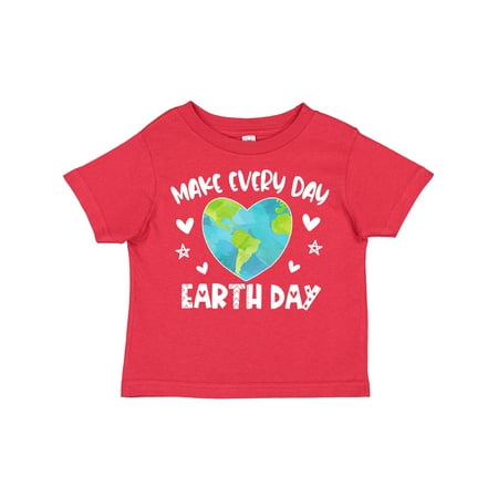 

Inktastic Make Every Day Earth Day with Hearts and Stars Gift Toddler Boy or Toddler Girl T-Shirt