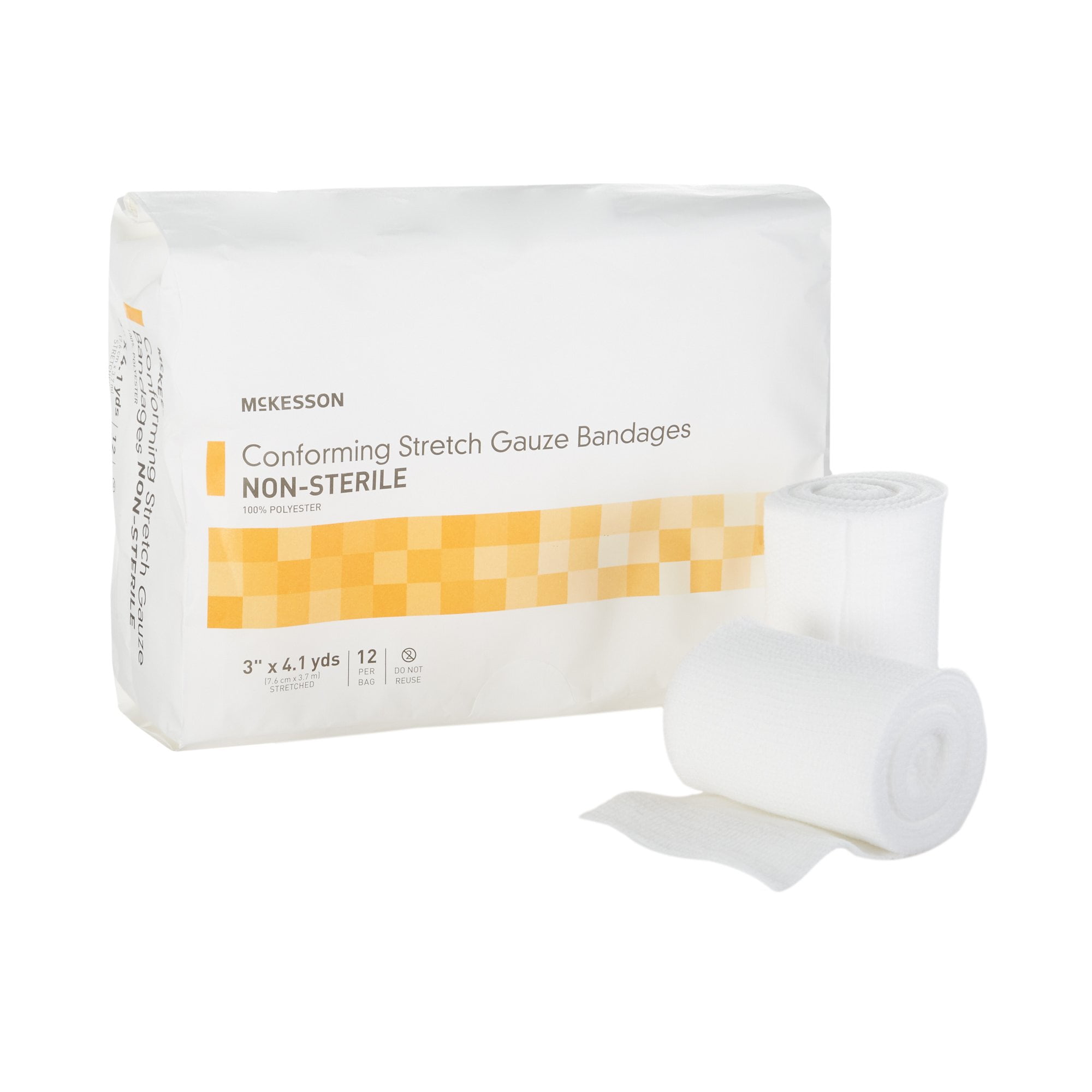 McKesson Conforming Stretch Gauze Bandages, NonSterile 3 in x 4.1 yd