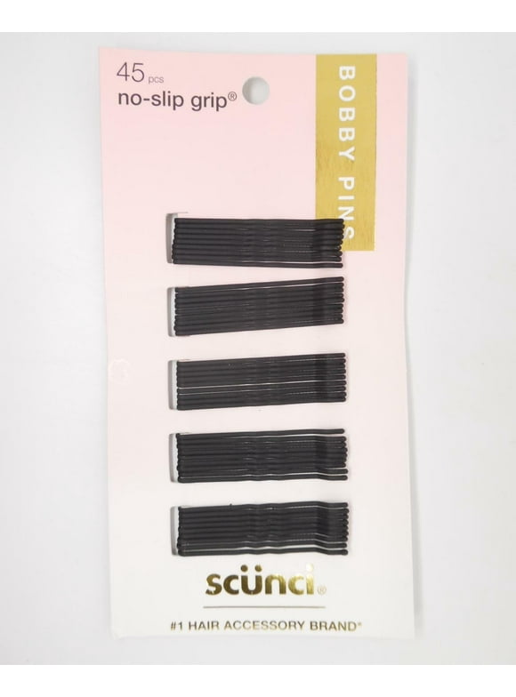Scunci Hair Accessories No-Slip Grip Bobby Pins - Matte Black - 45pcs