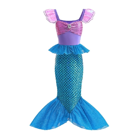 Little Girls Princess Mermaid Costume for Girls Dress Up for Christmas Birthday Party Supplies