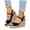 Black, variant on Women's Peep Toe Espadrille Wedge Sandals Ankle Buckle Wide Strap Platform Sandal Comfortable Summer Beach Shoes Beige Size 7
