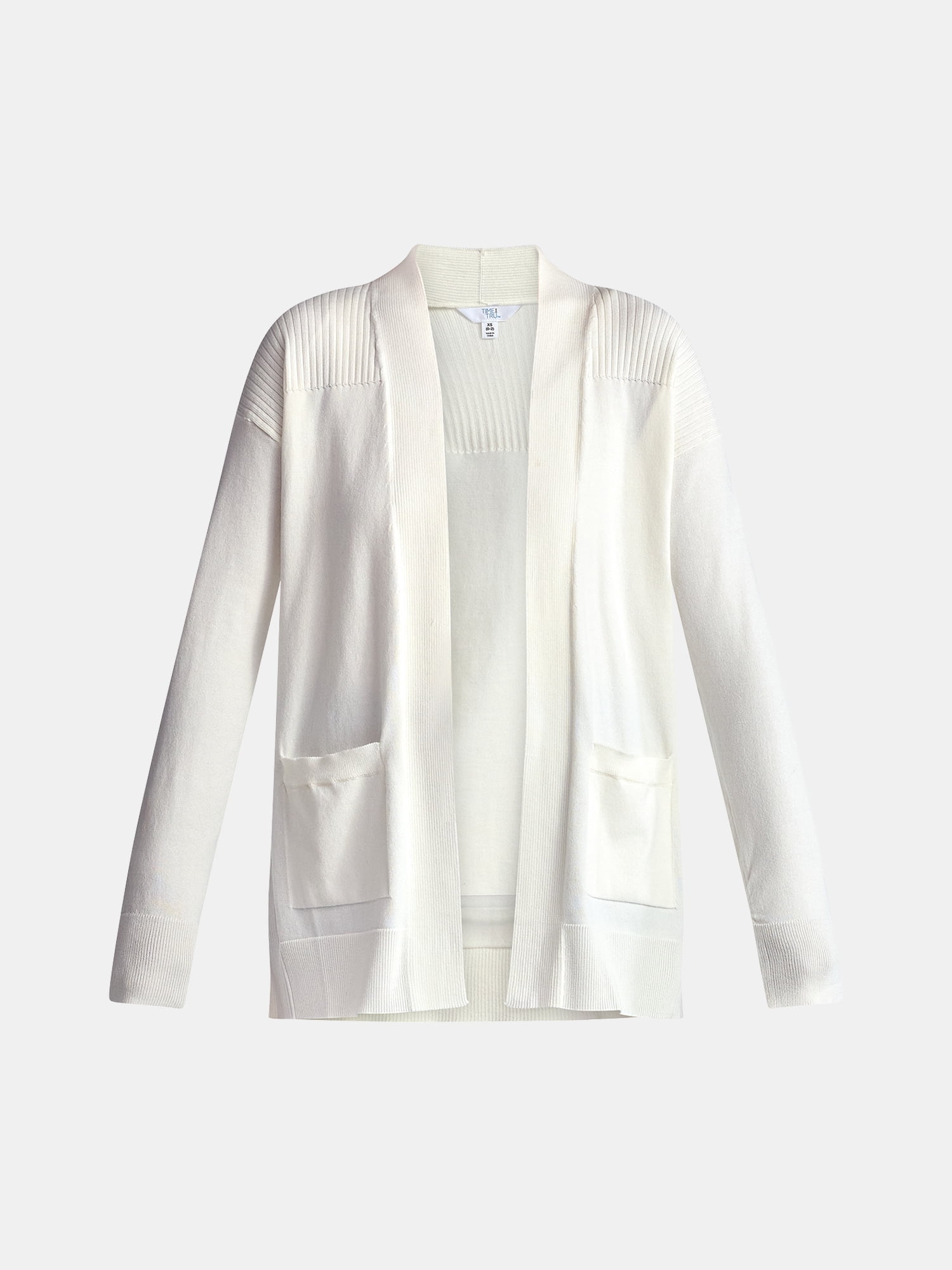 Time and Tru Women's and Women's Plus Open Front Cardigan Sweater, Sizes XS-4X