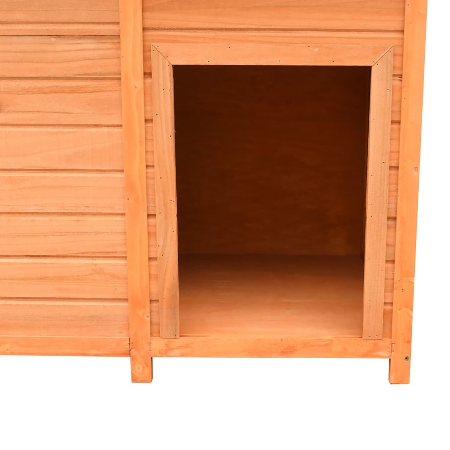 Pefilos 44" Wooden Outdoor Dog Houses Durable Large Cat House Perfect for Small Pet House with Waterproof PVC Plastic Roof, Breathable Doors, Brown Pefilos 44" Wooden Outdoor Dog Houses Durable Large Cat House Perfect for Small Pet House with Waterproof PVC Plastic Roof, Breathable Doors, Brown