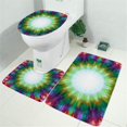 thumbnail image 2 of Colorful Radial Tie Dye Pattern Bathroom Rugs Sets 3 Piece,Toilet Cover Set,Absorbent Non Slip Bathroom Mats Sets with U-Shaped Contour Rug Toilet Rug Set, 2 of 5