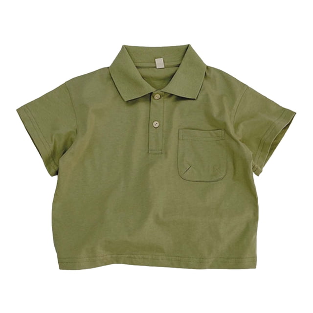 Infant & Toddler Boys Solid Pocketed Shirts, Collared Button Down Gentleman Tops for Baby Boys
