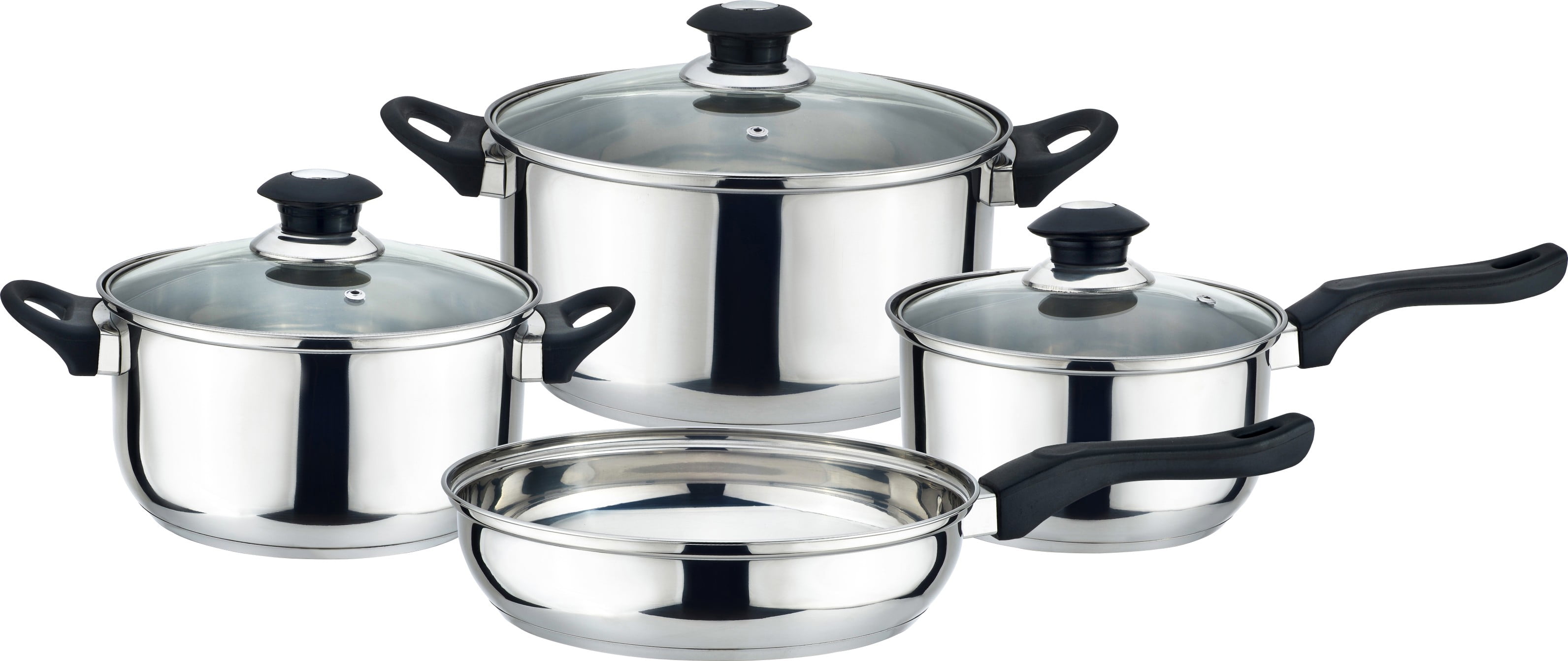 Kitchen Sense Stainless Steel Cookware 7 Piece Starter Set