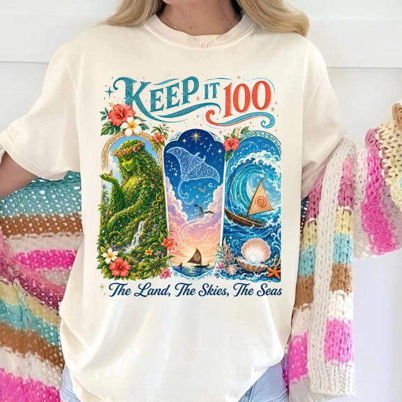 The Land The Seas The Skies, Mother Island Fish Tee, Keep It 100 Princess Shirt, Theme Park Family Trip, Family Trip Gift, Magic Kingdom Tee