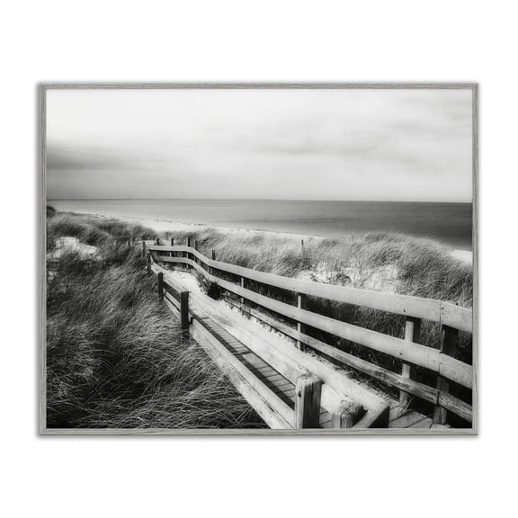 Stupell Industries Rustic Lodge Coastal Boardwalk Landscape Gray Framed Giclee Art, 14 x 11, by Graffitee Studios