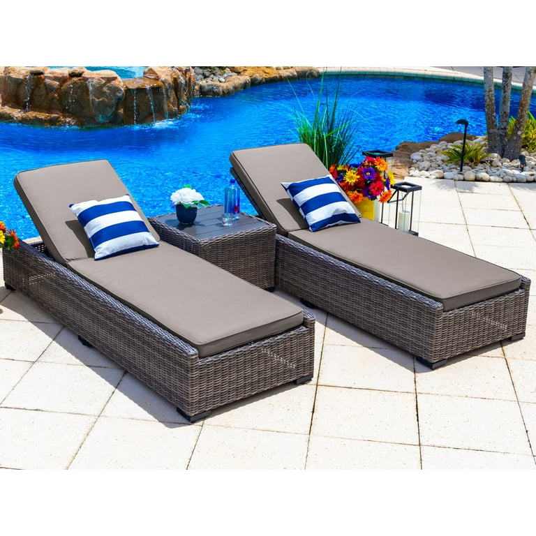 Set Of Two Taupe Chaise Lounge Set Of Two Taupe Chaise Lounge