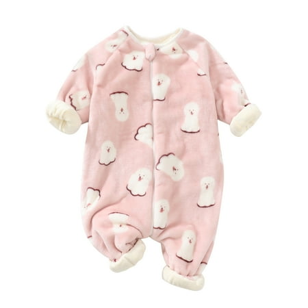 

Baby Boy Clothes Toddler New Long Sleeve Winter Cartoon Prints Warm Jumpsuit Romper Baby Bodysuit Unisex