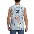 thumbnail image 4 of Balery Cute Chameleons On Blue Men's Sleeveless Muscle Shirts Workout Tank Top, Moisture Wicking, Odor Protection-XX-Large, 4 of 8