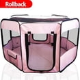 thumbnail image 5 of ToysOpoly Portable Pet Playpen Puppy Kennel, Small and Medium Size Dogs and Cats, Pink, 5 of 10
