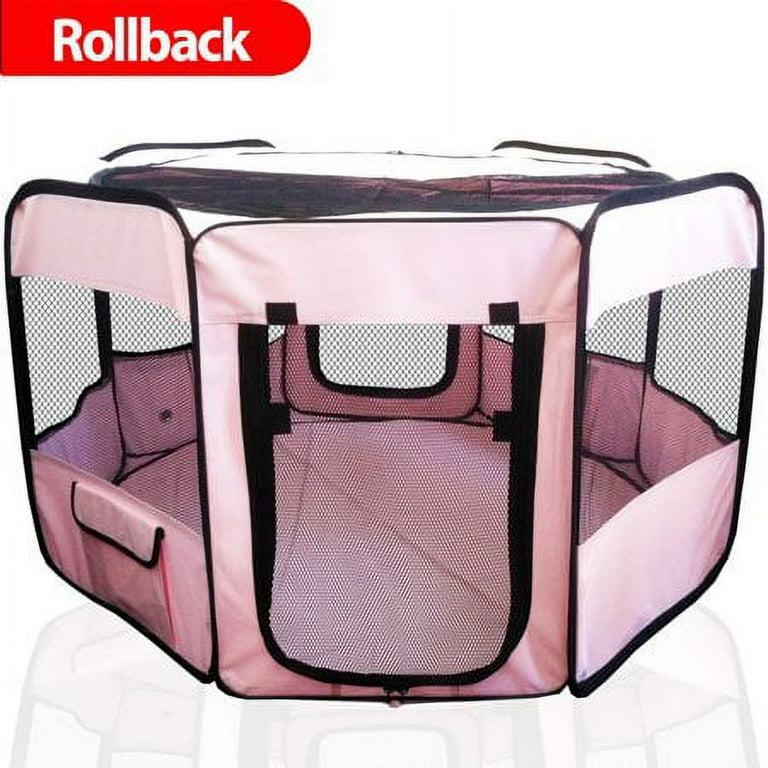 ToysOpoly Indoor Travel Kitten Play Pen Portable Pet Playpen for Small Medium Dogs and Cats Pink Walmart