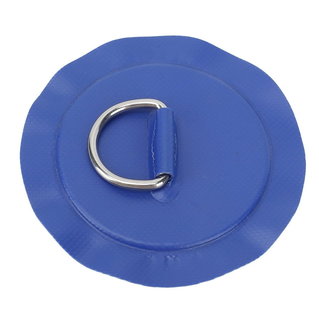 Stainless Steel D Ring Patch, Multifunctional Boat Circular D Ring Pad, Easy Installation D Ring PVC Patch with Bungee Cord Attachment for Inflatable Boat Kayak Dinghy