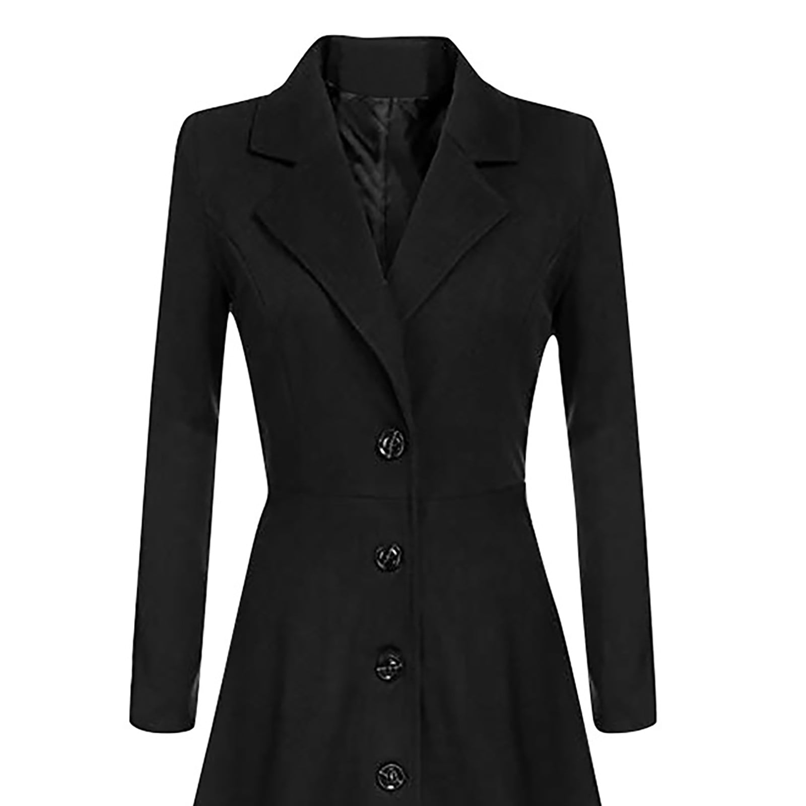 Smihono Reduced Faux Collar Waisted Lapel Wool Coat Trench Jacket Clearance Womens Plus Slim Fit Winter Warm Long Sleeve Overcoat Female Outerwear XL