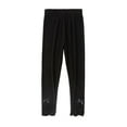 thumbnail image 2 of Swuxness Girls Elastic Leggings, Toddler Summer Long Pants, Girls' Solid Color Breathable Mosquito Prevention Slim Leg Pants for Outerwear Black, 6-7 Years, 2 of 3