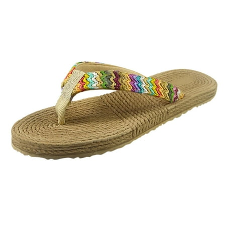 

nsendm Earth Spirit Slippers for Women Shoes Flip-Flops Home Fashion Beach Breathable Womens Shoes Ballet Slippers Khaki 8