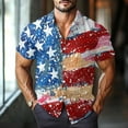 thumbnail image 4 of JGNGSHN Men's July 4th Independence Day Shirts Trendy Short Sleeve Button Up T-Shirts Casual Summer Vacation Shirt, 4 of 10