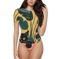 thumbnail image 1 of Fotbe Cat Hiding In Potted Plants Body de Mujer con Cuello Redondo y Mangas Cortas, Sin Mangas Ajustado, Suave, Cómodo y Básico-X-Large, 1 of 7