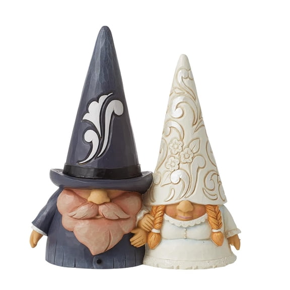 Enesco Jim Shore Bride and Groom Gnomes, Figurine, 5.75in H