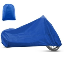 Unique Bargains 1PC Motorcycle Cover All Season Universal Weather Waterproof Sun with Storage Bag Fits Up to 86.61'' L Blue