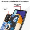 thumbnail image 3 of Allytech Galaxy A52 4G/5G Case Cover, Soft TPU Back Cover with Ring Holder Stand Shockproof Anti-Scratch Slim Fit Bumper Phone Case for Samsung Galaxy A52 4G/5G, Blue Flower, 3 of 4