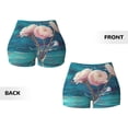 thumbnail image 3 of Sigee Flowers in Glass Vase Print Women's High Waist Workout Shorts - Squat Proof, Tummy Control, Yoga and Gym Activewear-X-Large, 3 of 9
