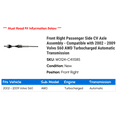 thumbnail image 2 of Front Right Passenger Side CV Axle Assembly - Compatible with 2002 - 2009 Volvo S60 AWD Turbocharged Automatic Transmission 2003 2004 2005 2006 2007 2008, 2 of 2