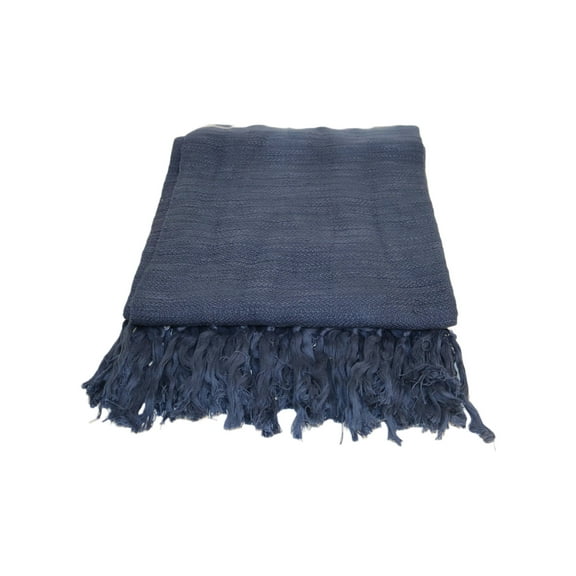 Home&Manor Handcrafted Wool & Cotton Throw Blanket